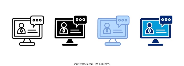 Vídeo Palestra Ícone Definir Coleção de Estilos Múltiplos