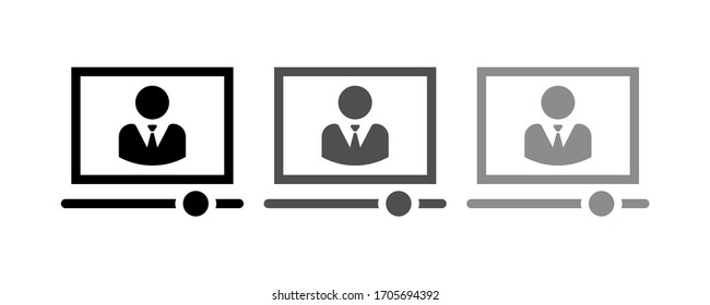 Icono de vídeo diseño plano de ilustración vectorial de ilustración vectorial.