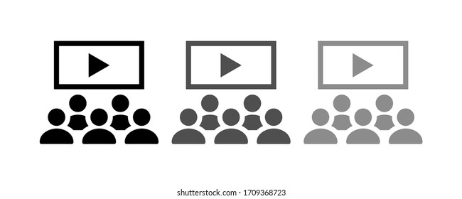 Video lecture icon stock vector illustration flat design.