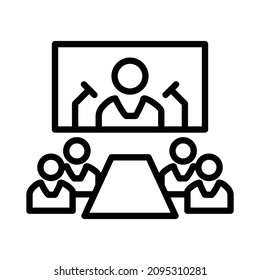 video, lecture line isolated vector icon can be easily modified and edit

