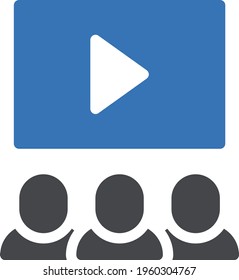 video lecture vector glyph colour icon
