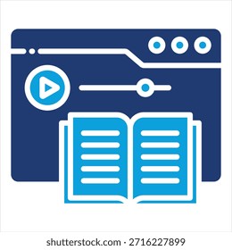 Video Estilo plano del icono azul