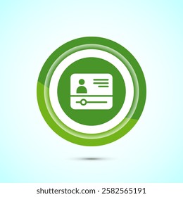 Video lectures icon design illustration, Video conference icon, Online seminar sign, Green color button design