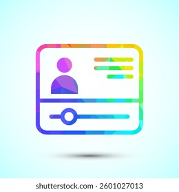 Video lectures icon design illustration, Video conference icon, Online seminar sign, Low poly style