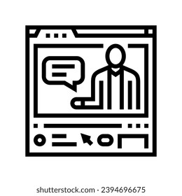 video lectures online learning platform line icon vector. video lectures online learning platform sign. isolated contour symbol black illustration