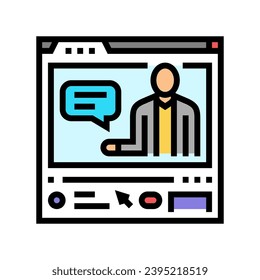 video lectures online learning platform color icon vector. video lectures online learning platform sign. isolated symbol illustration