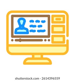 video lectures online learning platform color icon vector. video lectures online learning platform sign. isolated symbol illustration