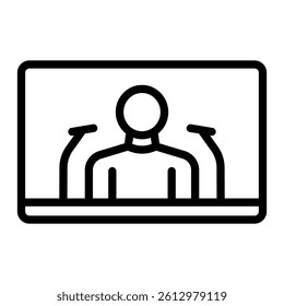 Video Lectures Vector Line icon Design