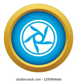 Video lens icon blue vector isolated on white background for any design