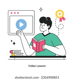 Video Lesson abstract concept vector in a flat style stock illustration