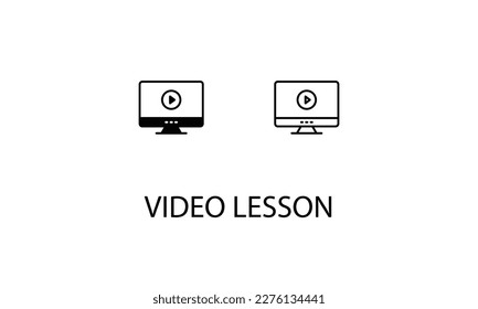 Video lesson double icon design stock illustration