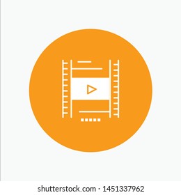 Video, Lesson, Film, Education white glyph icon