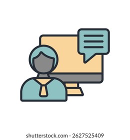 video lesson icon collection .design style with background