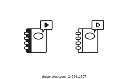 Video Lesson icon design with white background stock illustration