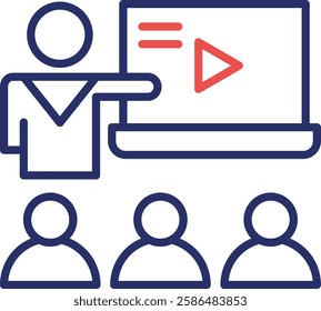 Video Lesson Icon Element For Design
