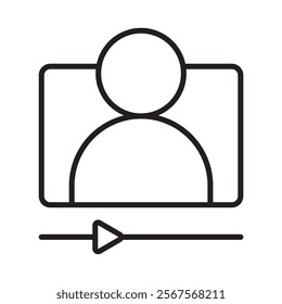 video lesson icon line vector design with trendy style