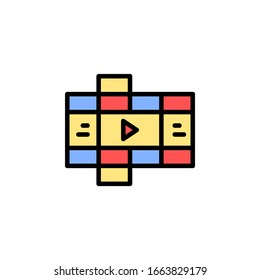 video lesson icon. online learning icon. perfect for application, web, logo and presentation template. icon design filled line style