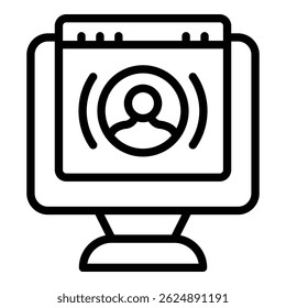 Video lesson icon outline vector. Online training. Teacher webinar