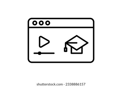 video lesson icon. Icon related to E learning and online education. line icon style. Simple vector design editable