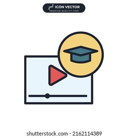 video lesson icon symbol template for graphic and web design collection logo vector illustration