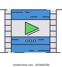 Video lesson icon. Training webinar education vector. Distant school and e-learning concept. Business tutorial. Conference or seminar online streaming