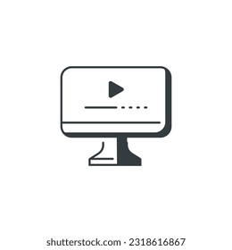 Icono de lección de vídeo, ilustración vectorial