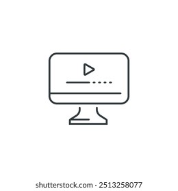 Video lesson icon, vector illustration
