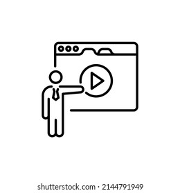 Video Lesson icon in vector. logotype