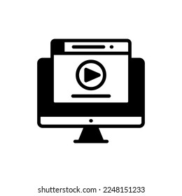 Video Lesson icon in vector. Logotype