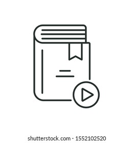 video lesson - minimal line web icon. simple vector illustration. concept for infographic, website or app.