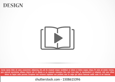 Video Lesson Service line flat vector icon for mobile application, button and website design. Illustration isolated on white background. EPS 10 design, logo, app, infographic.
