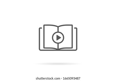 Video Lesson Service Linie flache Vektorillustration Symbol für mobile Anwendung, Schaltfläche und Website-Design. Illustration einzeln auf weißem Hintergrund. EPS10-Design, Logo, App, Infografik.