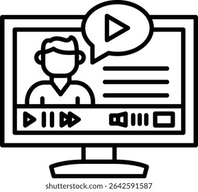 Video lesson vector icon. Can be used for printing, mobile and web applications.