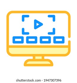 video lessons color icon vector. video lessons sign. isolated symbol illustration