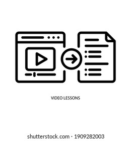 Video lessons icon. Line vector Isolated on white background.