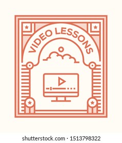 VIDEO LESSONS AND ILLUSTRATION ICON CONCEPT