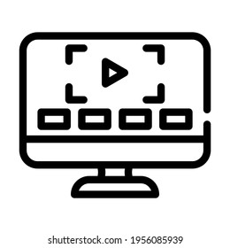 video lessons line icon vector. video lessons sign. isolated contour symbol black illustration