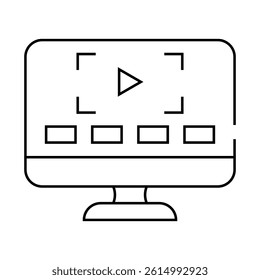video lessons line icon vector. video lessons sign. isolated contour symbol black illustration