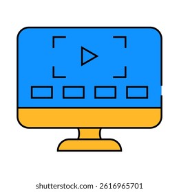 video lessons line icon vector. video lessons sign. isolated symbol illustration
