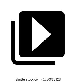 Video library icon vector isolated on white background.