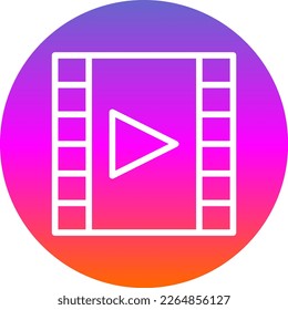 Video Line Gradient Circle Vector Icon Design