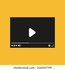 Video line icon. Video hosting, watching movies. pause, volume, rewind, settings, full screen buttons. Media concept. Vector line icon for Business and Advertising