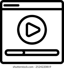 Video Vector de ilustración de icono de línea