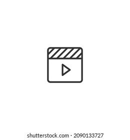 video line icon, outline vector sign, pixel perfect icon