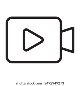 Video icono de línea. Ilustración vectorial.
