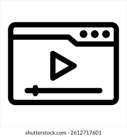 Video Line Icon Vector Illustration