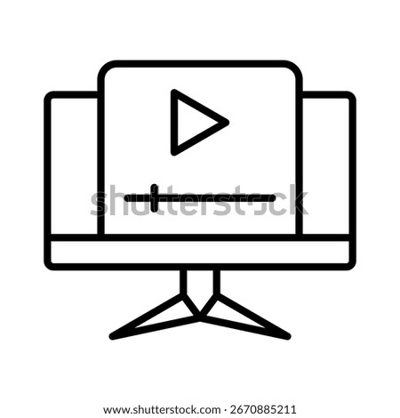 Video line icon vector illustration