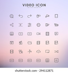 video line icons on gradient background