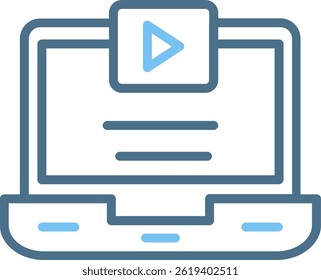 Video Line Two Colour Icon