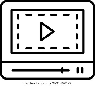 Video Line Vector Icon Design